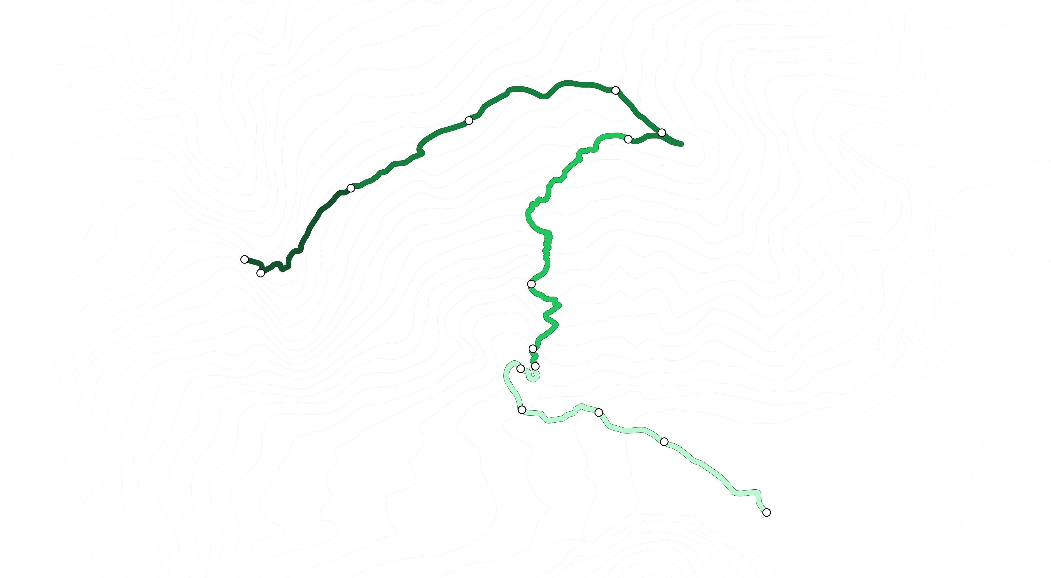 Mappa illustrata del Brenva Glacier Trek